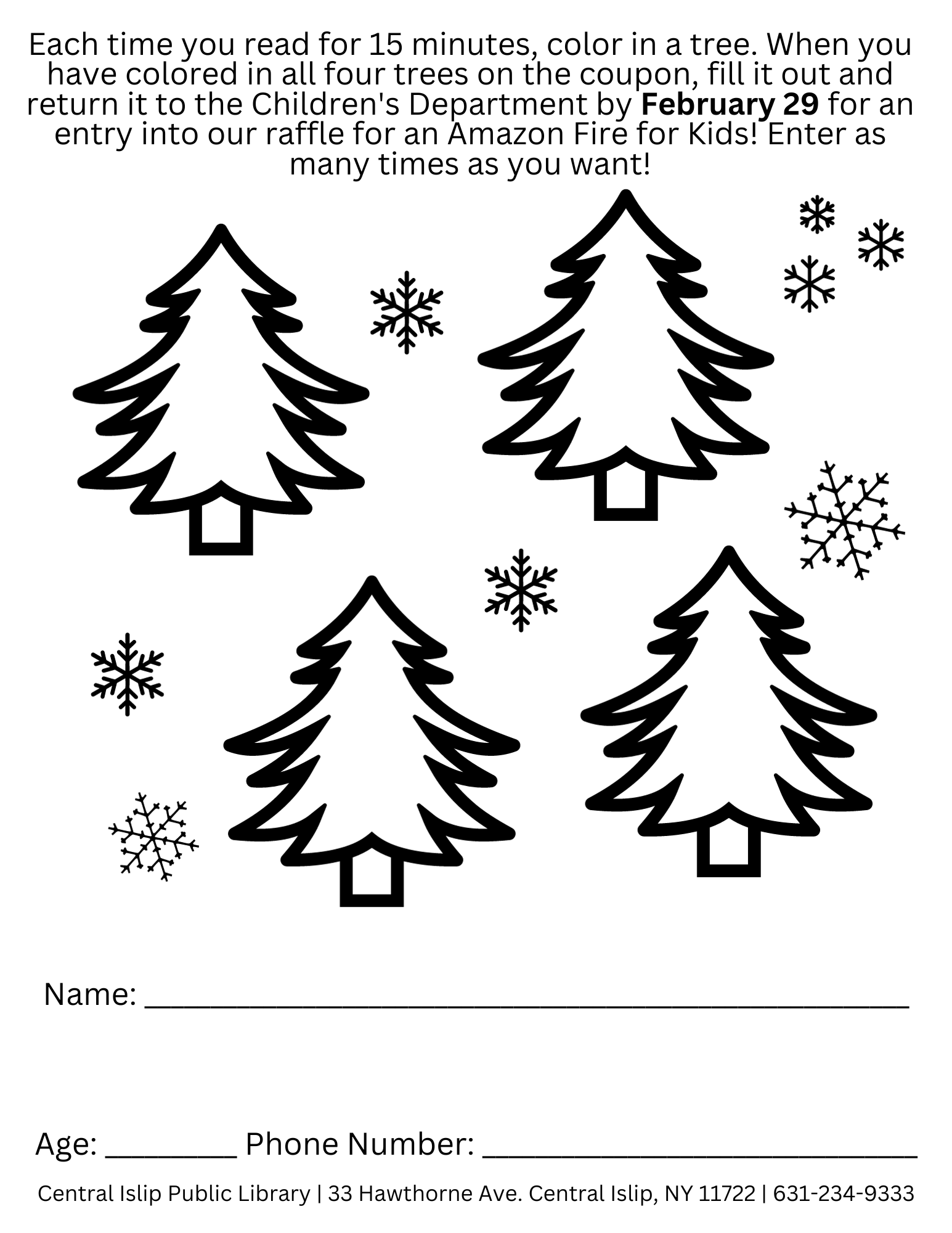 2024 children's winter reading challenge sheet
