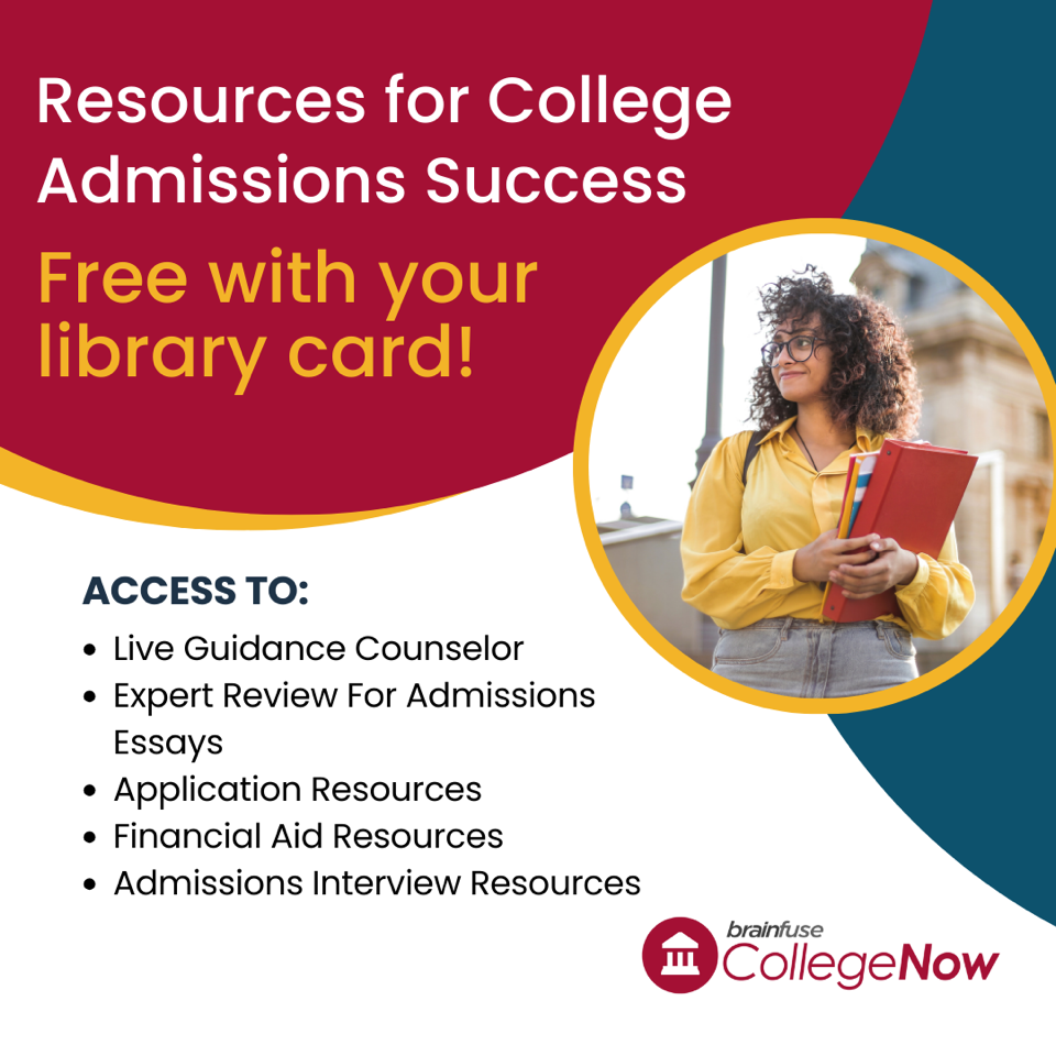 Brainfuse CollegeNow, resources for college admissions success