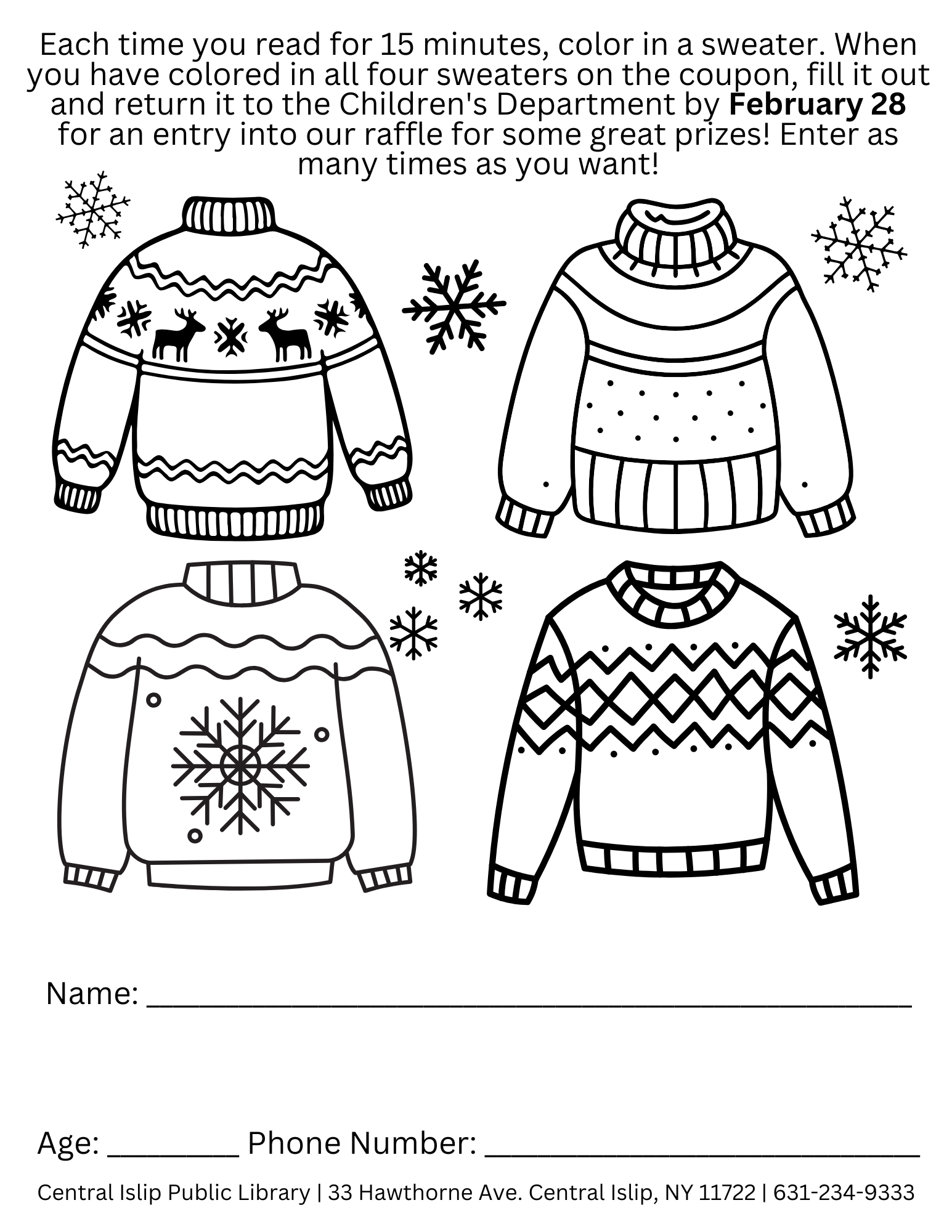 winter reading challenge ticket